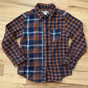 Peas and Queues boys long sleeve mixed pattern button down size 7